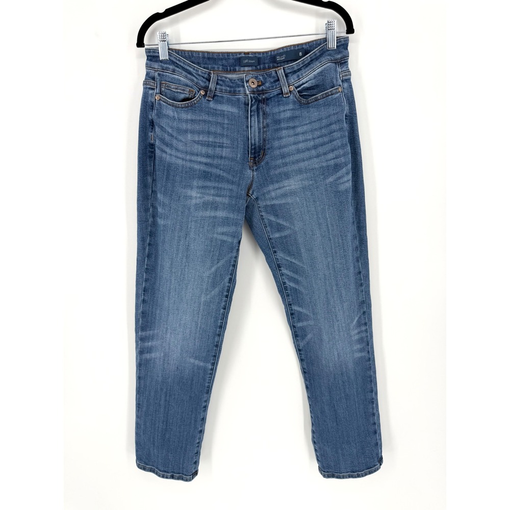 J. Jill Relaxed Boyfriend Jeans Womens 8 Medium Wash Blue Denim Stretch‎